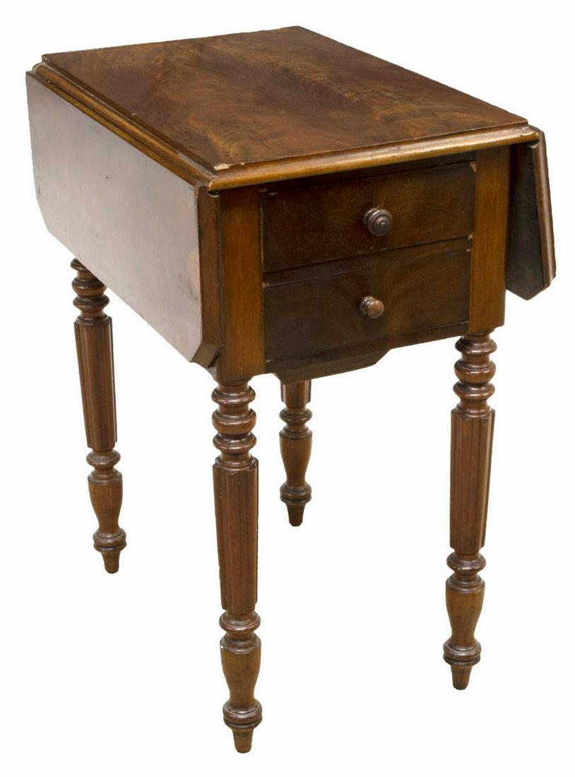 LOUIS PHILIPPE MAHOGANY DROP-LEAF WORKTABLE (1 of 4)