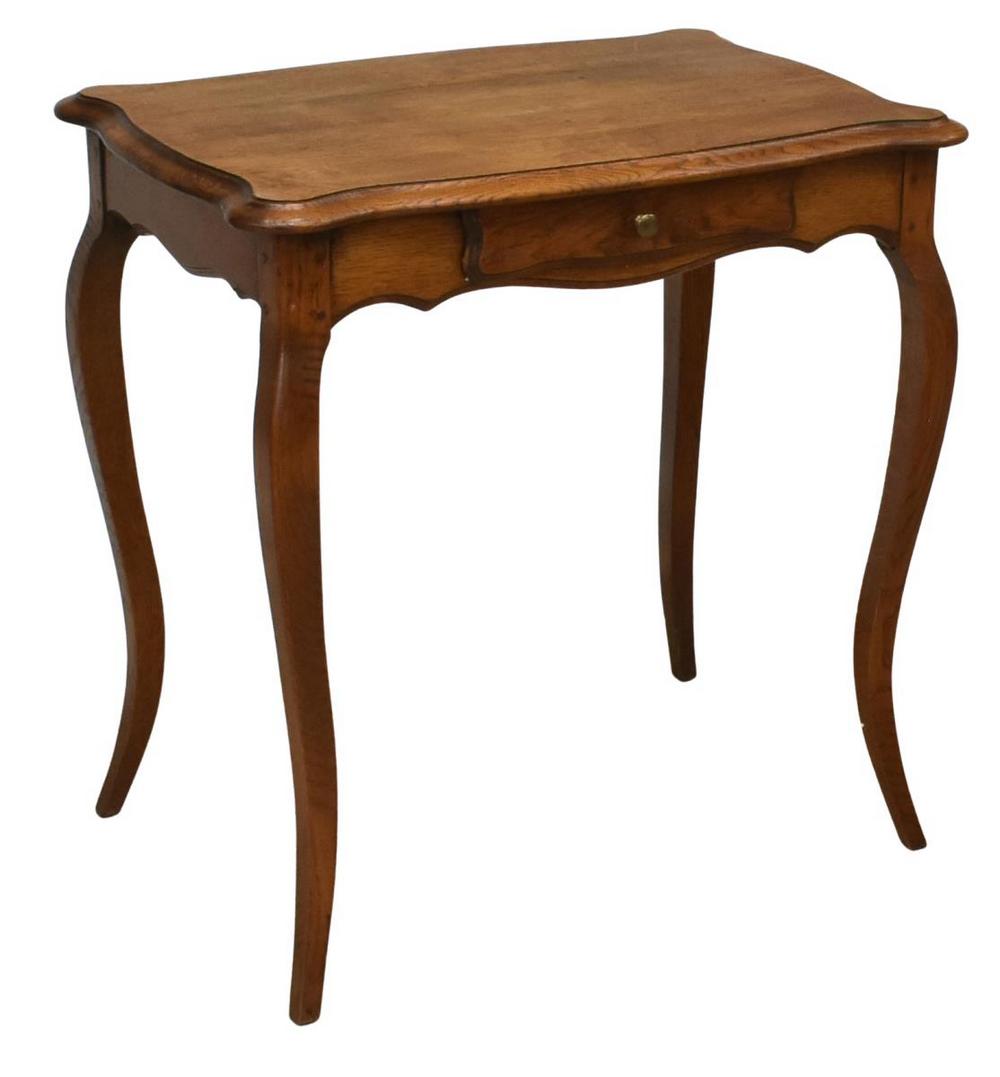 FRENCH LOUIS XV STYLE OAK SIDE TABLE (1 of 5)