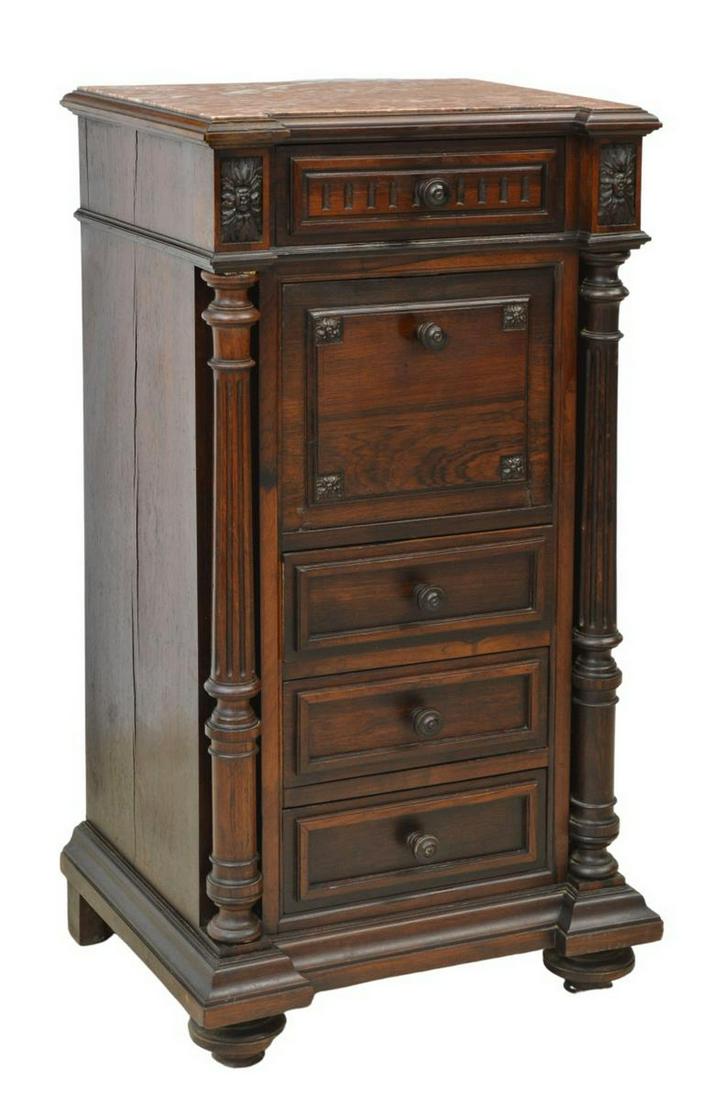 FRENCH MARBLE-TOP ROSEWOOD NIGHTSTAND (1 of 7)