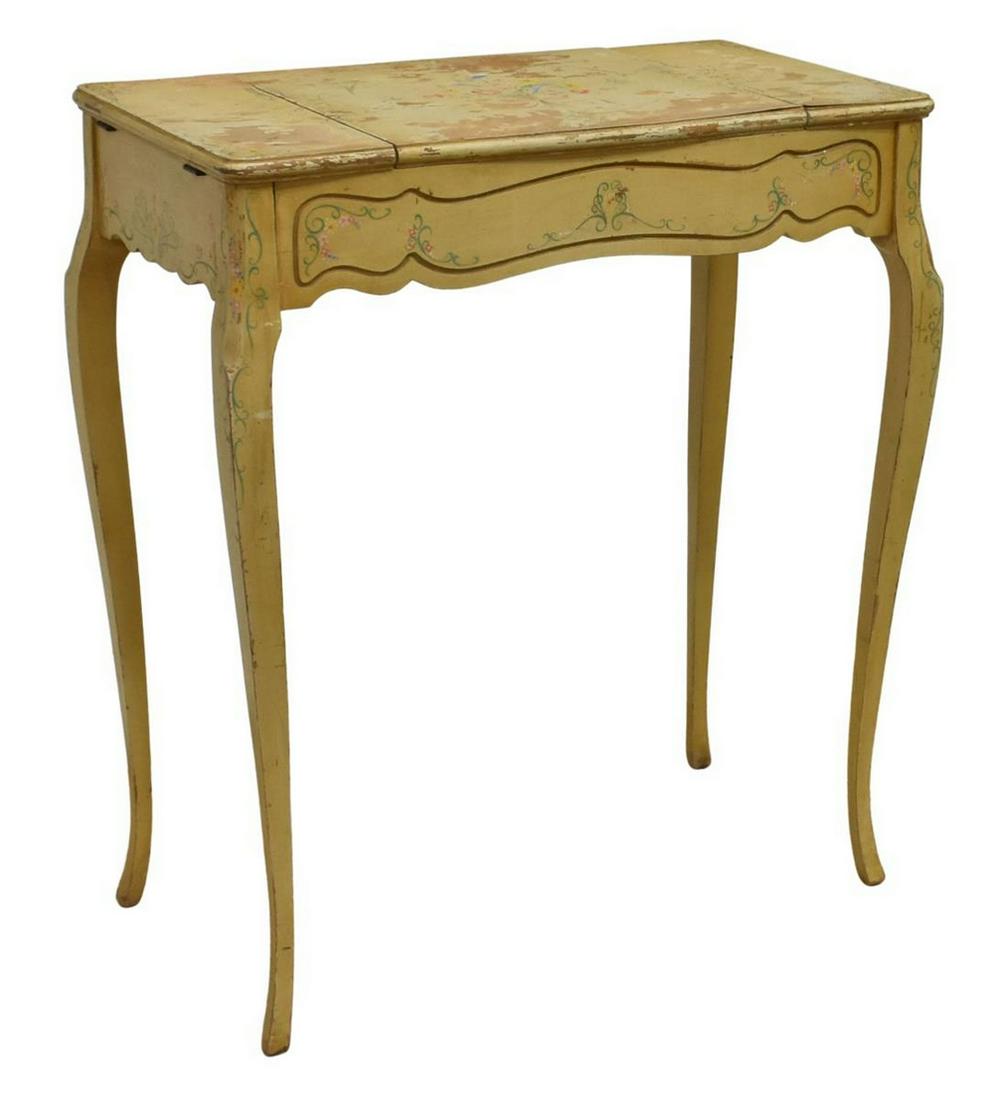 FRENCH LOUIS XV STYLE PAINTED VANITY POUDRE TABLE (1 of 5)