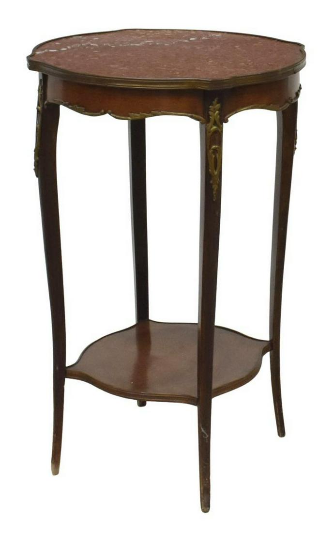 FRENCH LOUIS XV STYLE MARBLE-TOP SIDE TABLE (1 of 4)