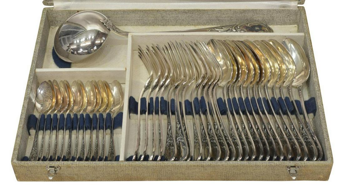 (37) FRENCH SAGLIER FRERES SILVER PLATE FLATWARE (1 of 5)