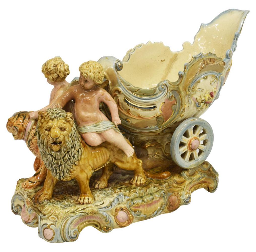 MAJOLICA FIGURAL JARDINIERE PLANTER (1 of 4)