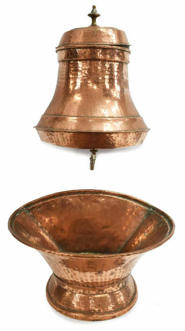 FRENCH HAMMERED COPPER LAVABO FOUNTAIN (1 of 3)