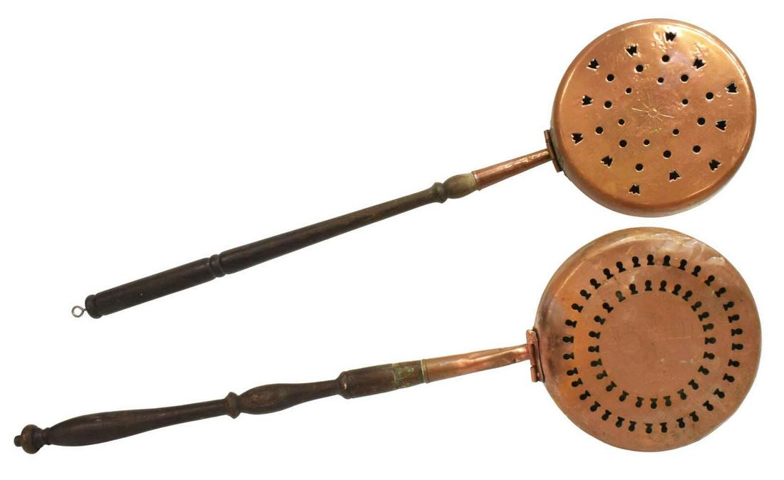 (2) FRENCH COPPER BED WARMERS (1 of 3)