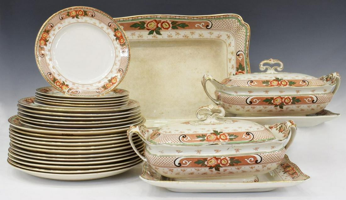 (29) ENGLISH FORD & SONS RED 'WEIR' DINNER SERVICE (1 of 6)