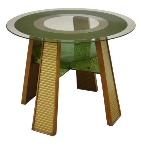 ITALIAN MID-CENTURY MODERN GLASS-TOP SIDE TABLE (1 of 3)