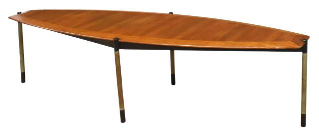 MID-CENTURY MODERN TEAK SURFBOARD COFFEE TABLE (1 of 4)