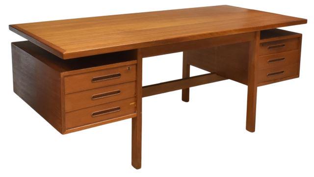 MID-CENTURY MODERN TEAK FLOATING TOP DESK (1 of 5)