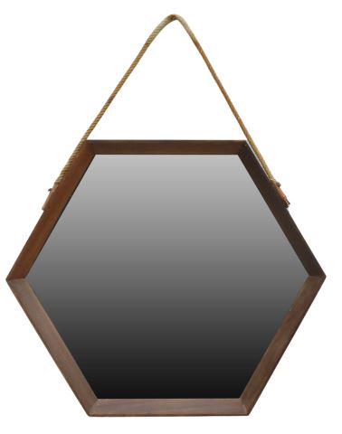 ITALIAN MID-CENTURY MODERN HEXAGONAL WALL MIRROR (1 of 3)