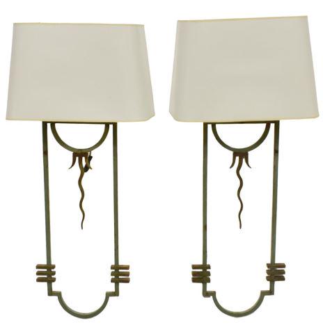 (2) ART DECO IRON ONE-LIGHT WALL SCONCES (1 of 2)