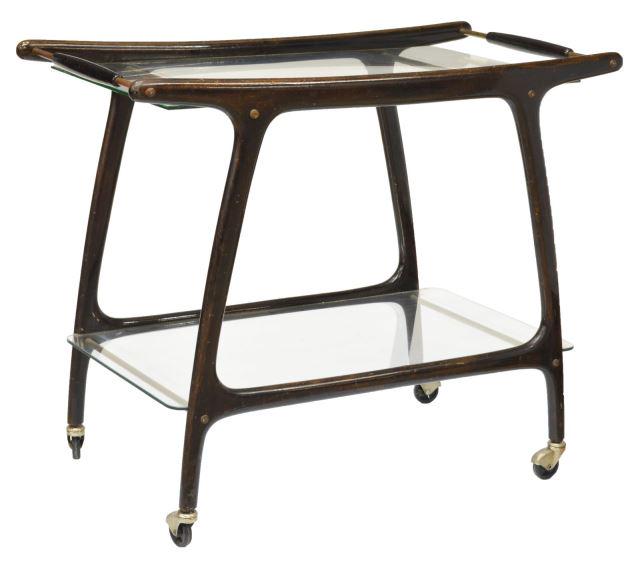 ITALIAN MID-CENTURY MODERN 2-TIER SERVICE BAR CART (1 of 4)