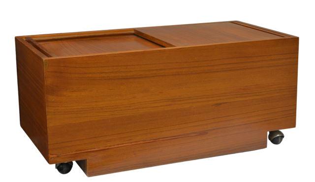 MID-CENTURY MODERN TEAK RECORD CABINET ON WHEELS (1 of 6)