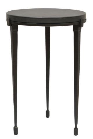 MODERN STONE-TOP IRON SIDE TABLE (1 of 3)