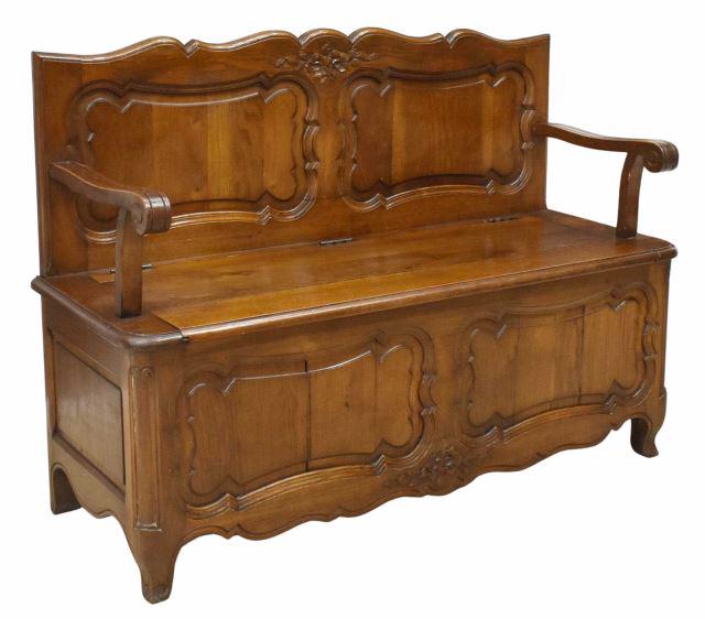 FRENCH PROVINCIAL CARVED HALL BENCH (1 of 4)