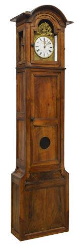 FRENCH FRUITWOOD MORBIER LONGCASE CLOCK (1 of 5)