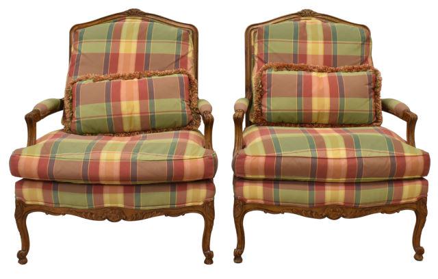 (2) SHERRILL LOUIS XV STYLE UPHOLSTERED ARMCHAIRS (1 of 4)