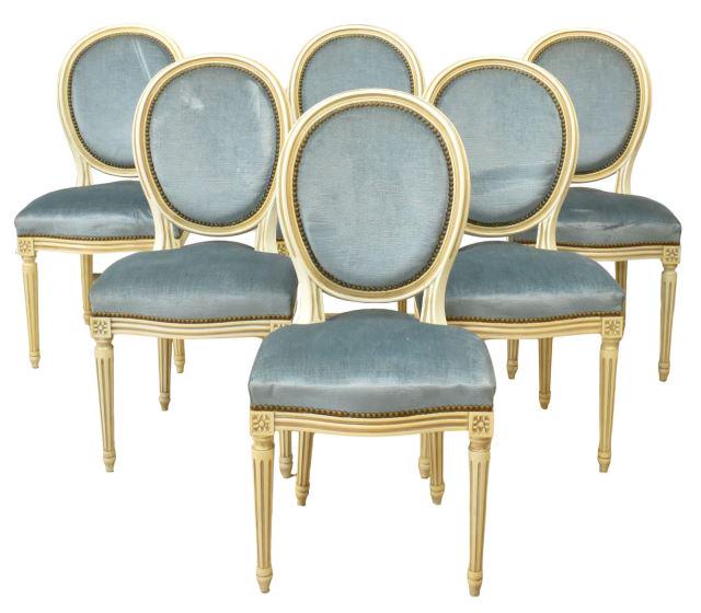 (6) FRENCH LOUIS XVI STYLE PAINTED DINING CHAIRS (1 of 2)