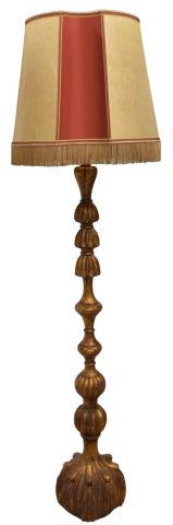 CONTINENTAL CARVED GILTWOOD ONE-LIGHT FLOOR LAMP (1 of 3)