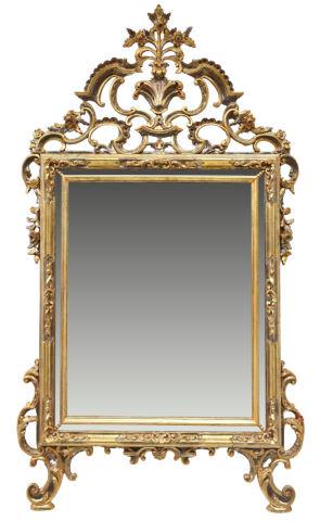 LARGE ITALIAN GILTWOOD ROCAILLE HANGING MIRROR (1 of 3)