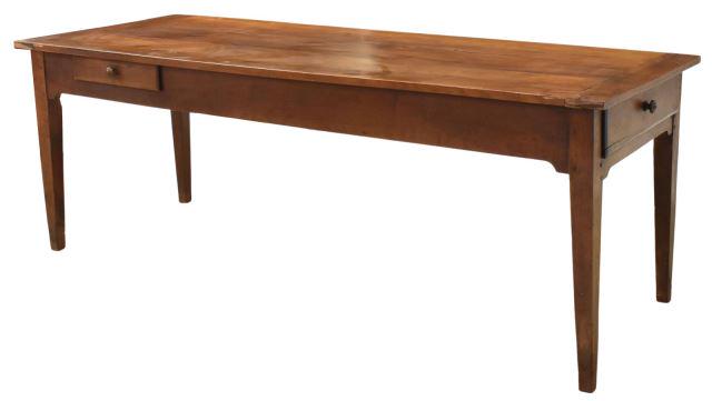 RUSTIC FRENCH FRUITWOOD FARMHOUSE TABLE, 86.5"L (1 of 4)