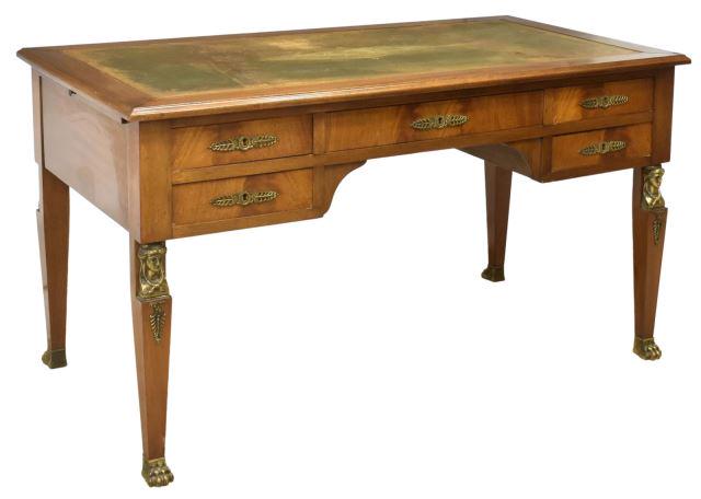 FRENCH EMPIRE STYLE MAHOGANY BUREAU PLAT DESK (1 of 5)