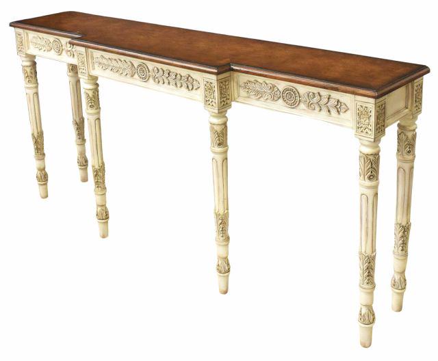 ITALIANATE BURLWOOD BREAKFRONT CONSOLE TABLE (1 of 4)