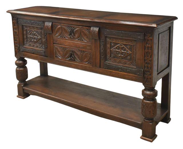 RENAISSANCE REVIVAL CARVED OAK SIDEBOARD (1 of 8)
