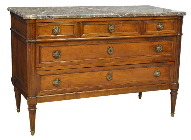FRENCH LOUIS XVI STYLE MARBLE-TOP COMMODE (1 of 5)