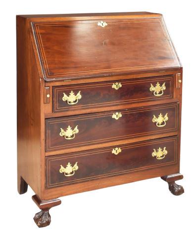 CHIPPENDALE STYLE MAHOGANY SLANT-FRONT DESK (1 of 5)