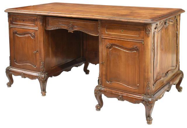 FRENCH LOUIS XV STYLE FRUITWOOD DESK (1 of 6)
