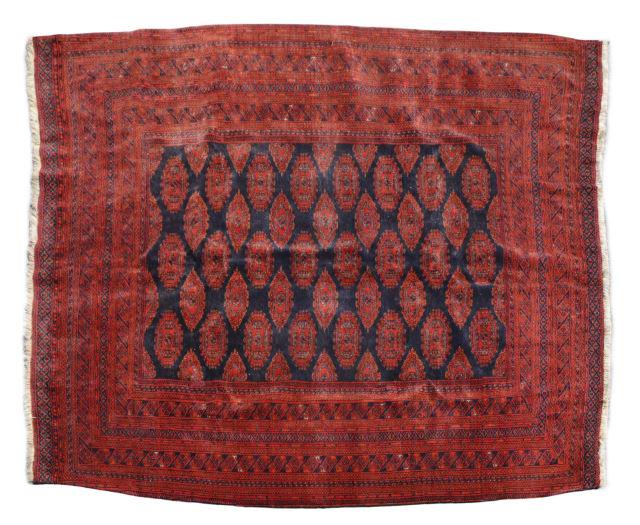 HAND-TIED PERSIAN TURKOMAN RUG, 8'5"X6'7" (1 of 3)