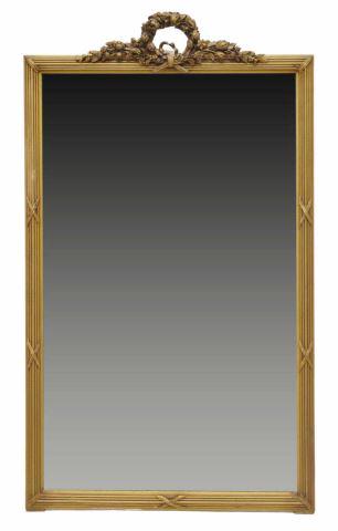 FRENCH LOUIS XVI STYLE GILT BEVELED WALL MIRROR (1 of 3)