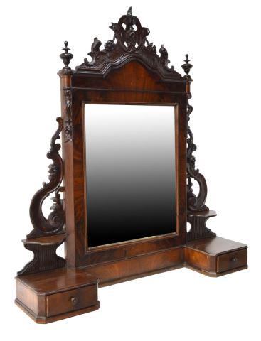 VICTORIAN CARVED MAHOGANY DRESSER MIRROR (1 of 3)