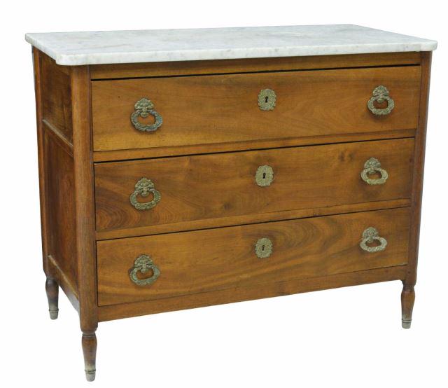 FRENCH LOUIS XVI STYLE MARBLE-TOP COMMODE (1 of 5)