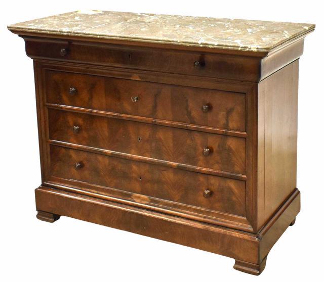 FRENCH LOUIS PHILIPPE PERIOD MARBLE-TOP COMMODE (1 of 6)