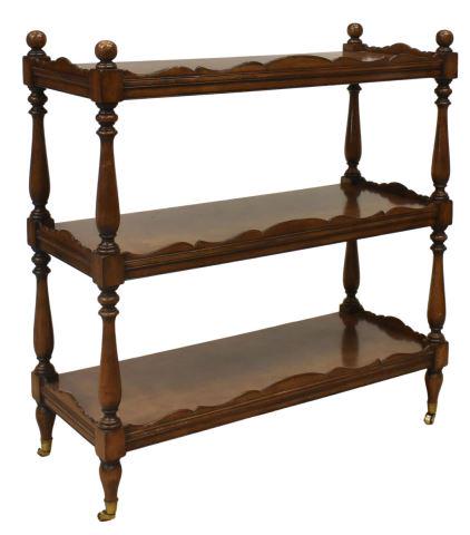ENGLISH STYLE BURLWOOD THREE-TIER SERVER (1 of 3)
