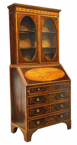 ENGLISH DRUCE & CO MARQUETRY SECRETARY, 19TH C. (1 of 6)