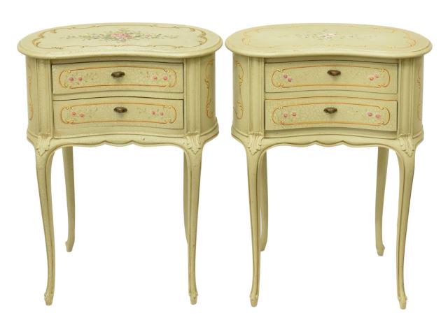 (2) LOUIS XV STYLE PAINT DECORATED NIGHTSTANDS (1 of 4)