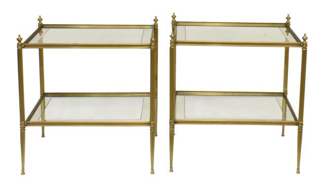 (2) FRENCH MAISON JANSEN STYLE BRASS SIDE TABLES (1 of 3)