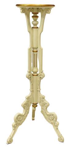 WHITE PAINTED PARCEL GILT FOLIATED PEDESTAL STAND (1 of 3)