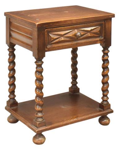 FRENCH LOUIS XIII STYLE OAK BEDSIDE TABLE (1 of 5)