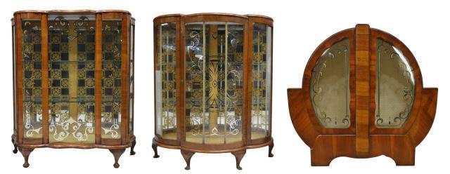 (3) ENGLISH ART DECO STYLE CURIO/ CHINA CABINETS (1 of 7)