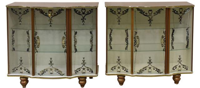 (2) ENGLISH ART DECO STYLE CURIO/ CHINA CABINETS (1 of 3)