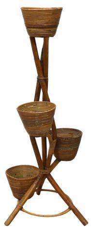 CARIBBEAN STYLE RATTAN FOUR-TIER PLANT STAND (1 of 3)