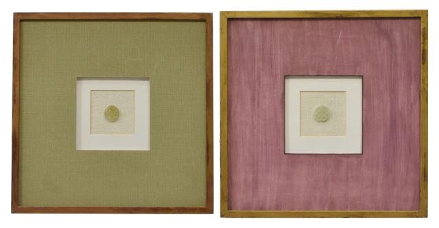 (2) FRAMED CHINESE JADE SHOU LONGEVITY SYMBOLS (1 of 4)