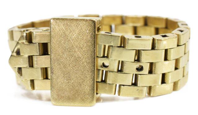 ITALIAN 14KT YELLOW GOLD MESH LINK BELT RING (1 of 5)