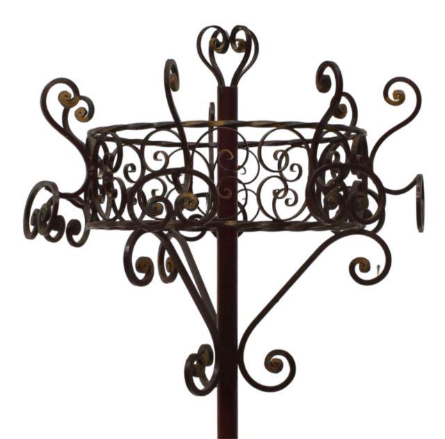 ITALIAN GILT & ENAMELED PAINTED IRON HALL TREE (1 of 2)