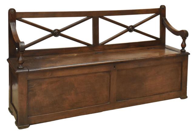 FRENCH PROVINCIAL WALNUT HALL BENCH (1 of 4)