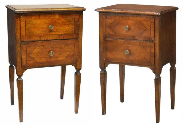 (2) ITALIAN NEOCLASSICAL STYLE WALNUT NIGHTSTANDS (1 of 9)